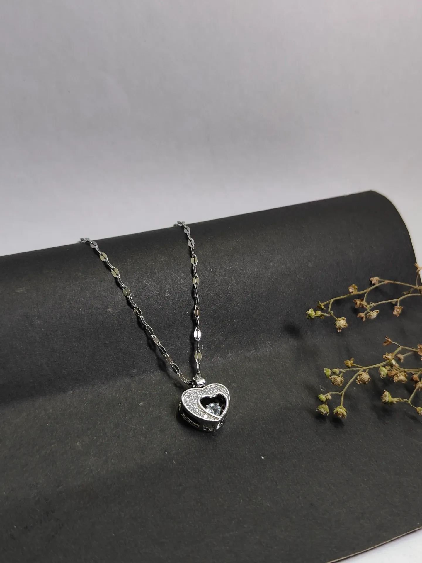 Silver Heart shape Necklace